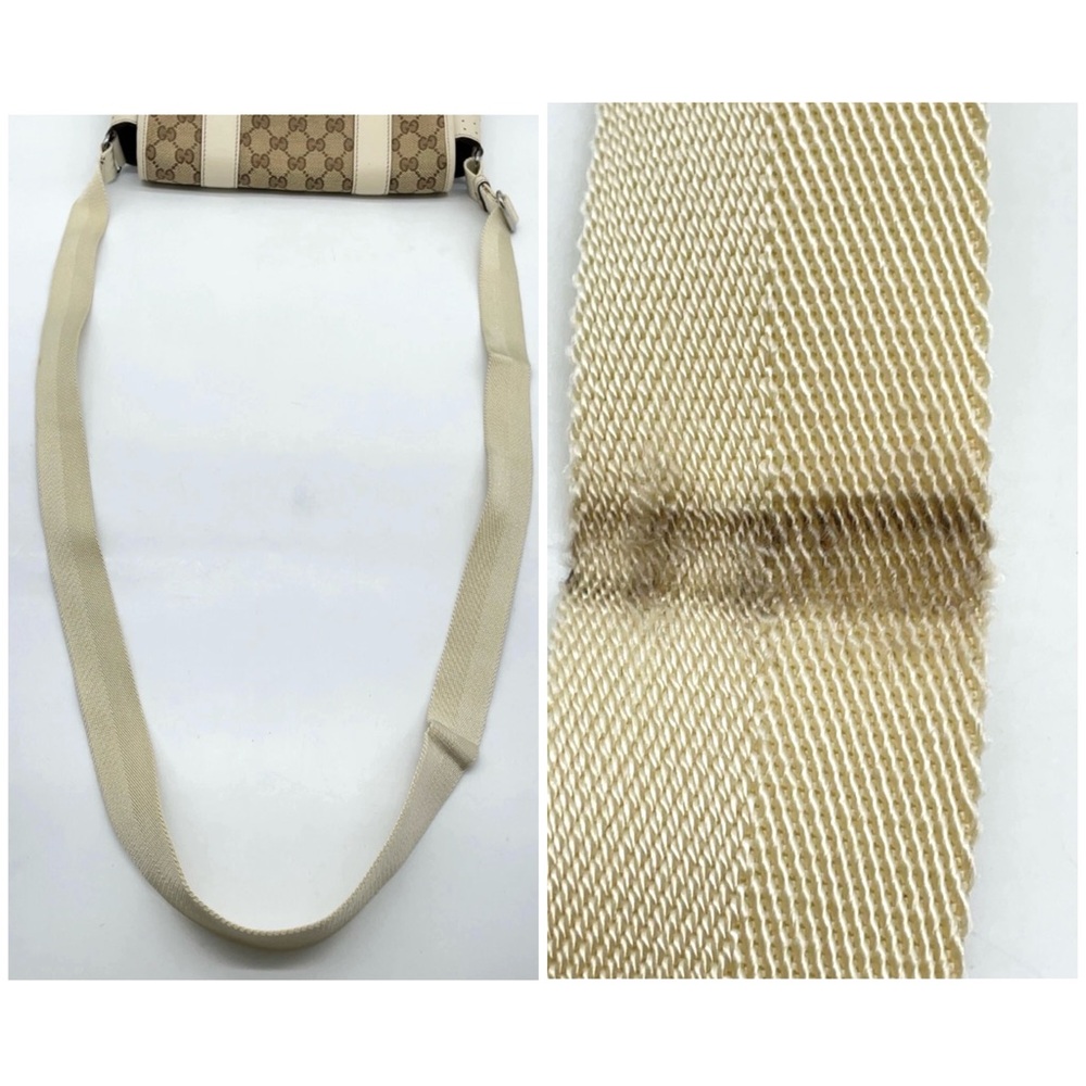 Authentic GUCCI Monogram Brown and Cream Crossbody Bag with Monogram Canvas - Picture 12 of 13
